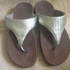 Gold and brown fitflop